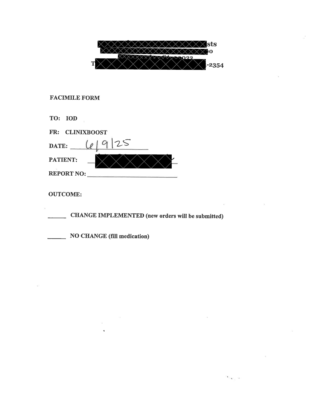 First page preview of clinical note